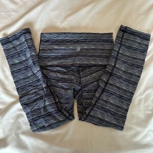 lululemon athletica Striped Blue Leggings